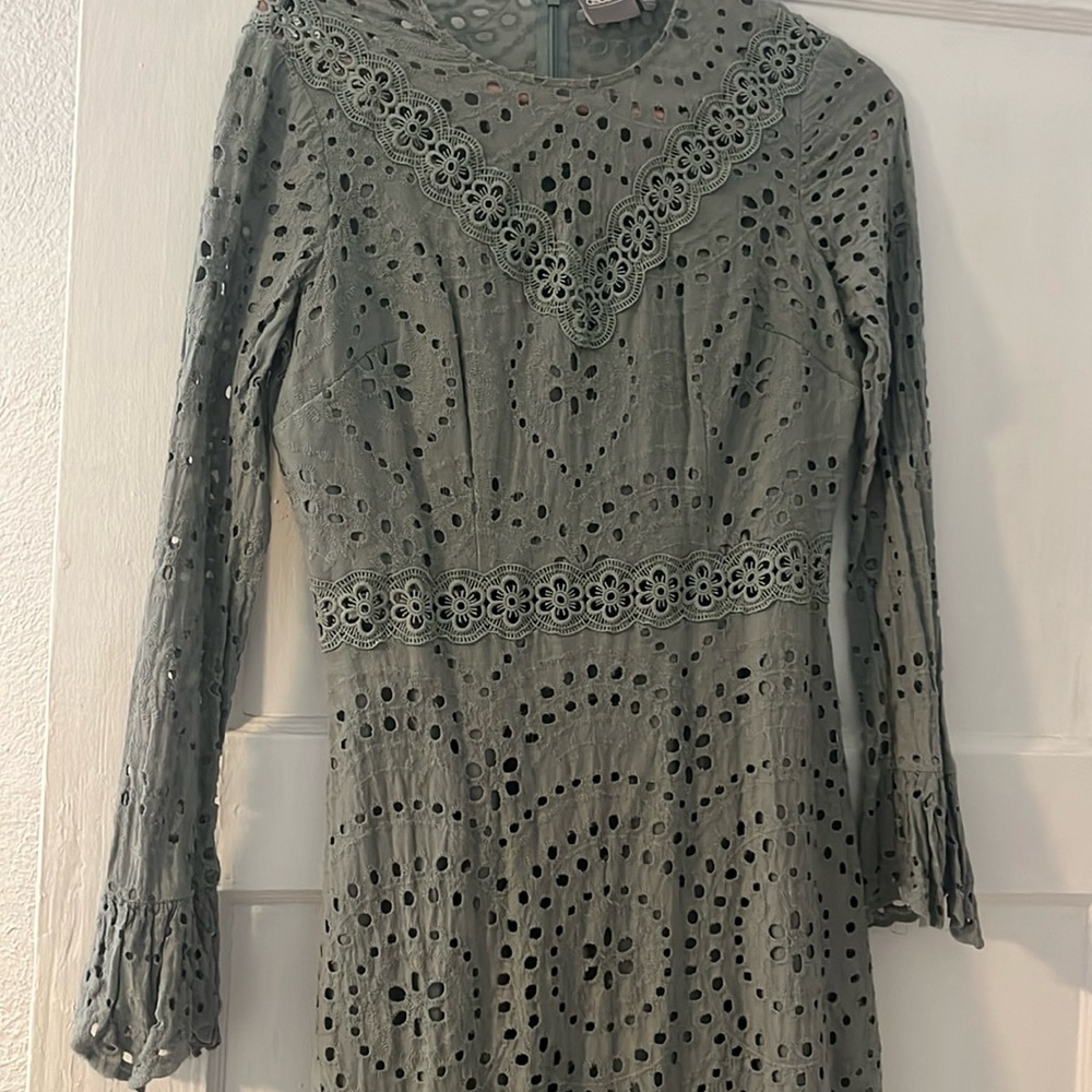 ASOS Cottagecore Prairie Eyelet Long Sleeve Maxi Dress
